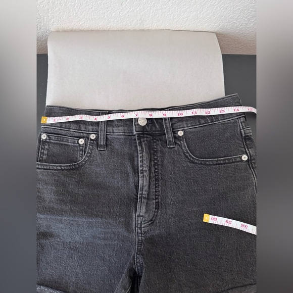 Madewell Women’s Perfect Jean Short Black High Waist Frayed Hem Size 27 - Picture 7 of 12